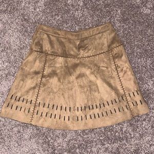 Tan suede mini skirt size small